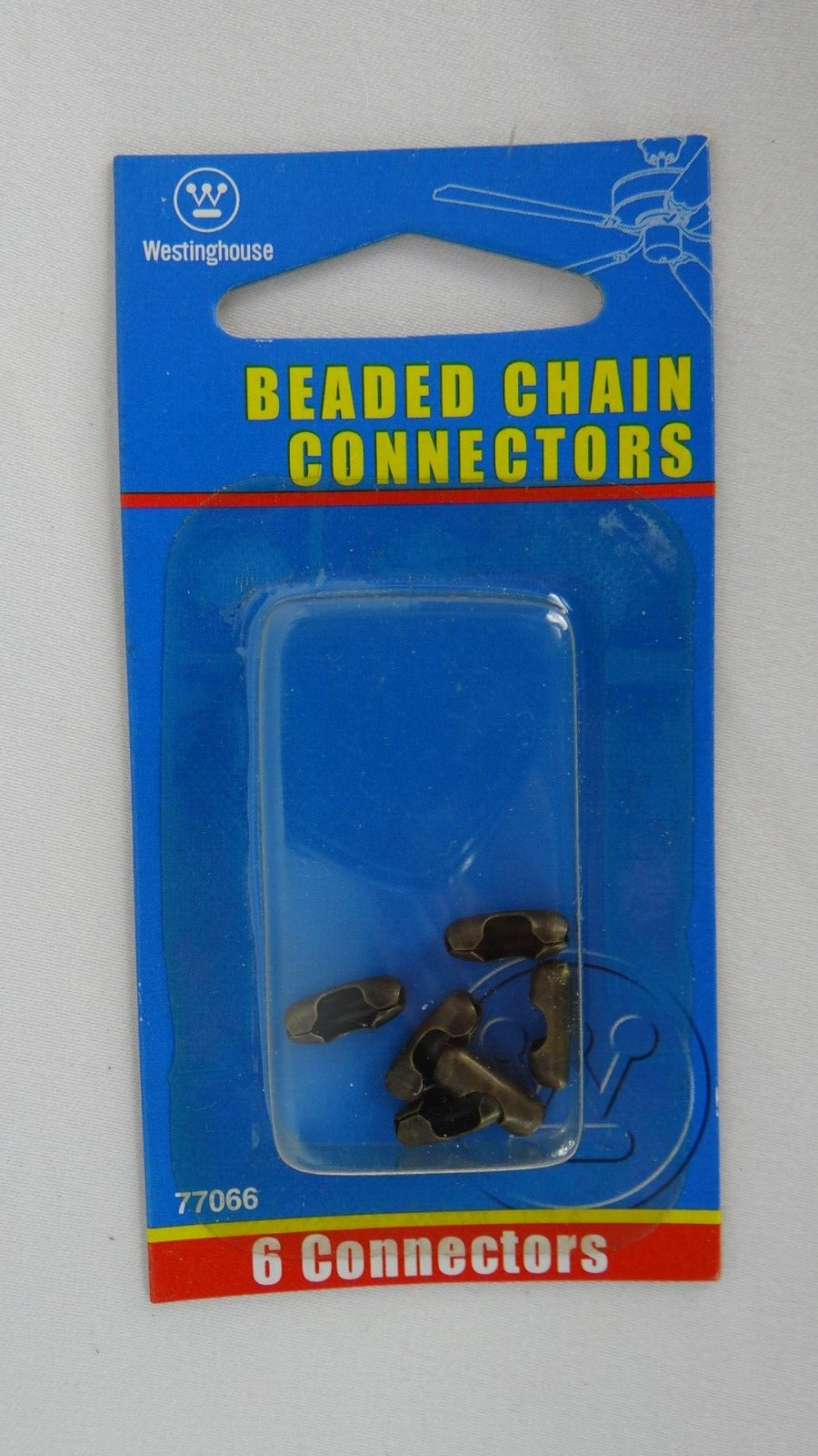 Vintage Brass Ceiling Fan Beaded Chain Connectors Set of 6 Westinghouse 77066-image