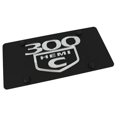Chrysler 300C Hemi Logo License Plate (Black)
