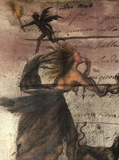 Antico Manoscritto Illustrato Del 1700 Esoterismo  Demonologia,demoni