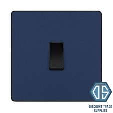 BG Evolve Matt Blue Screwless Switches & Sockets Black Inserts Full Range