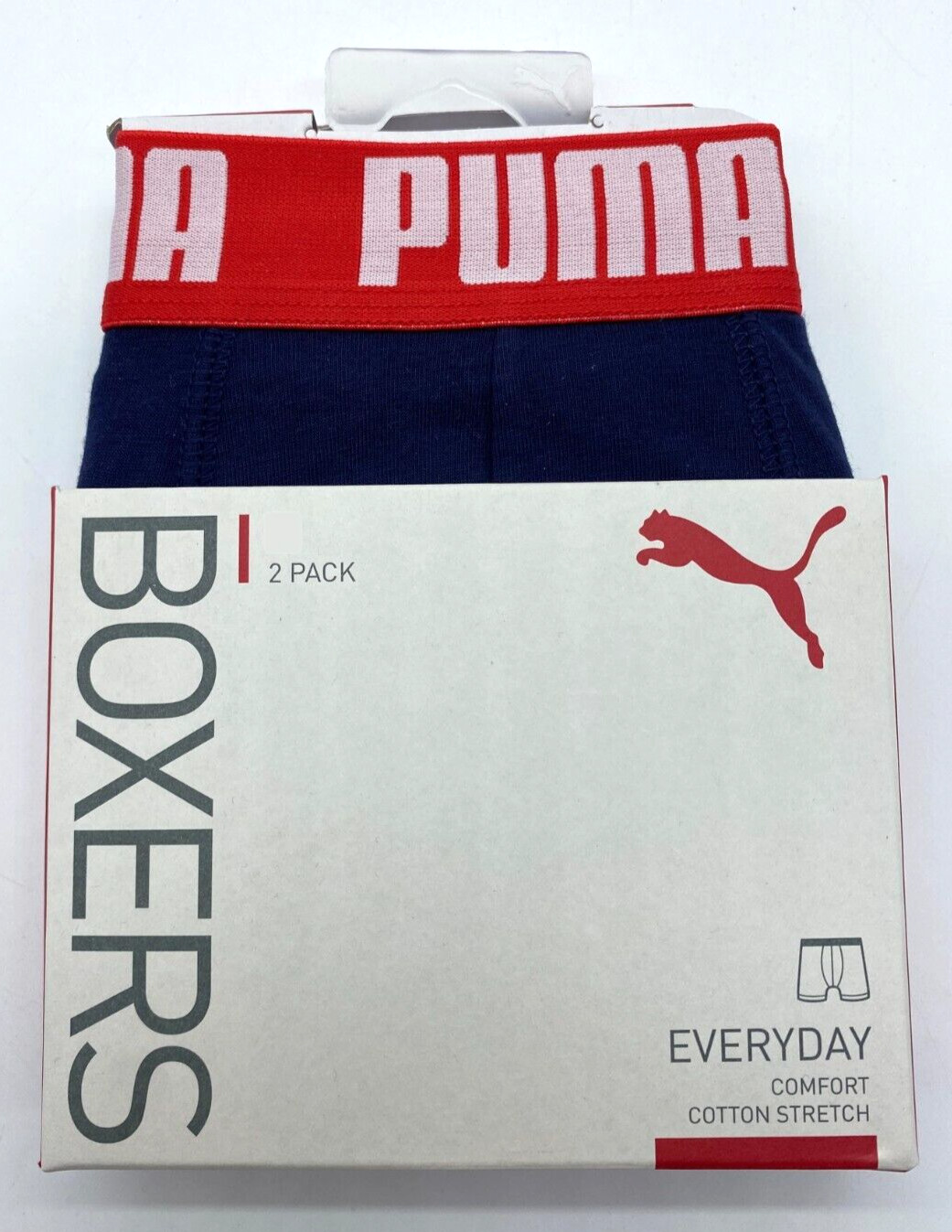 Puma Unterhose Boxershorts 2er Pack Set Cotton Stretch Rot Dunkelblau Hellgrau - Bild 2