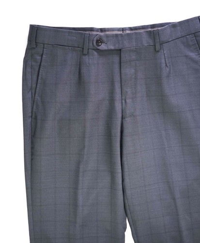 $895 Ermenegildo Zegna Grey Window pane Wool/Silk Pants 34W - Picture 4 of 5