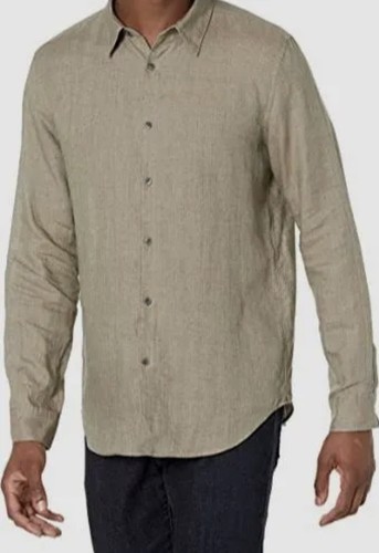 THEORY Herren neu XL Irving Shirt 100 % Leinen entspannt Langarm klassisch braun - Bild 3 von 24