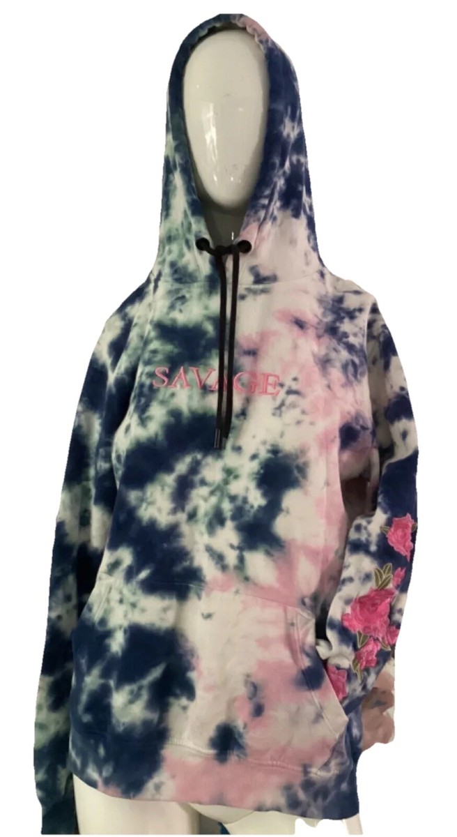 モカ Royal Attitude Ltd Ed Embroider Savage Sweatshirt w Hoodie Sz S/M
