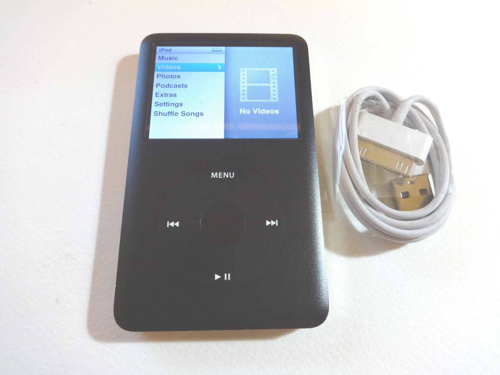 APPLE  iPOD  CLASSIC  6TH GEN.  BLACK  80GB...NEW BATTERY...