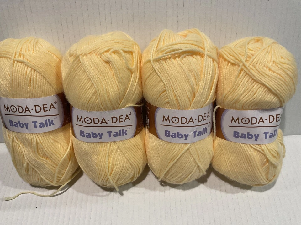 moda dea baby talk lemon yellow lot of 4 skeins 3.5 oz light 3 acrylic/nylon - Image 4 of 4
