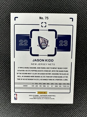 2022-23 Panini Photogenic Jason Kidd #75 Silver Parallel /99! Nets