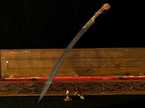 Damascus Yatagan Sword, Hand Forged Real Damascus Steel , Battle Ready Damascus