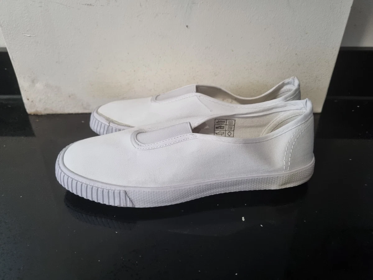 Slip on white plimsolls sale