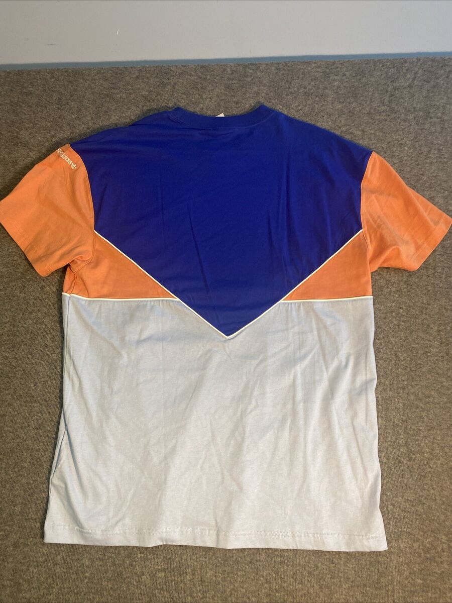 adidas Originals Adicolor Classics Shirt Blue Orange New w adidas Originals Adicolor Classics Shirt Blue Orange New w