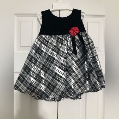 La Princess holiday dress. Black silver flower girls baby size 12 months