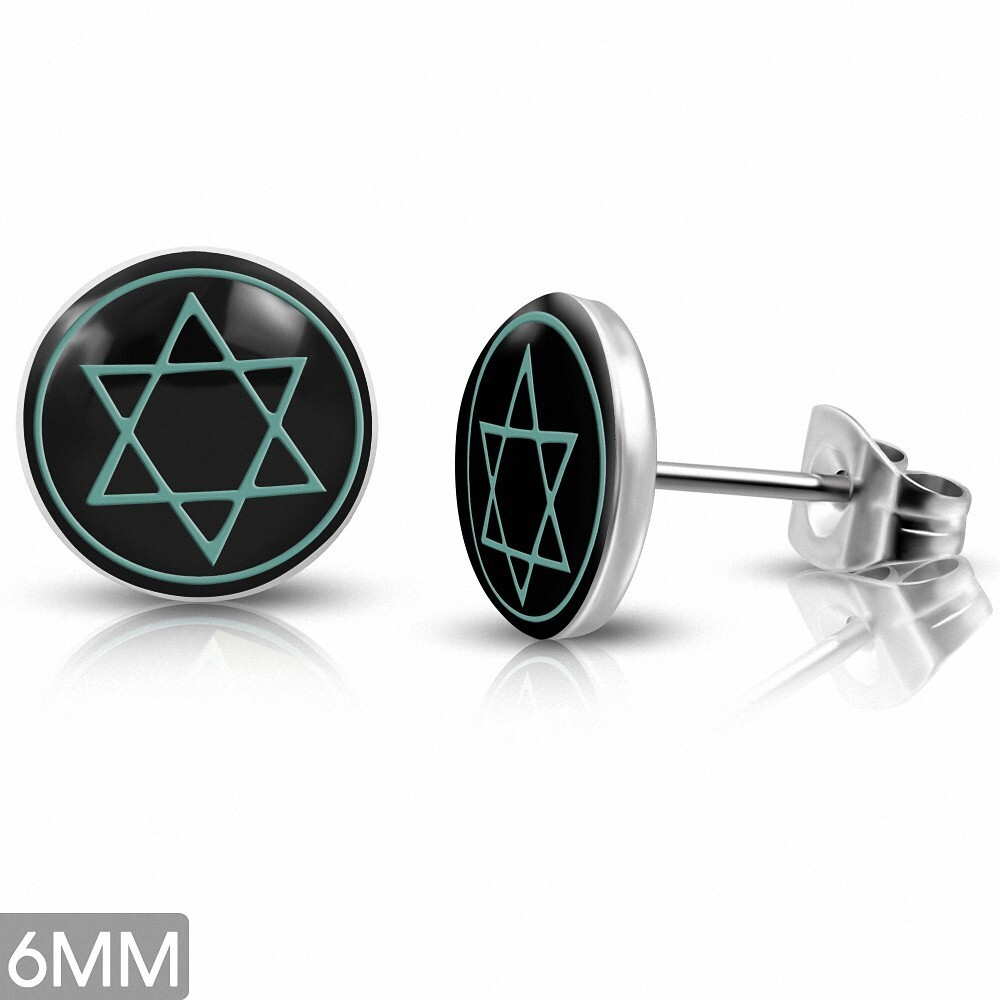 6Mm | Pendientes De Aro 3 Estrellas De Acero Inoxidable Con Aro (Par)