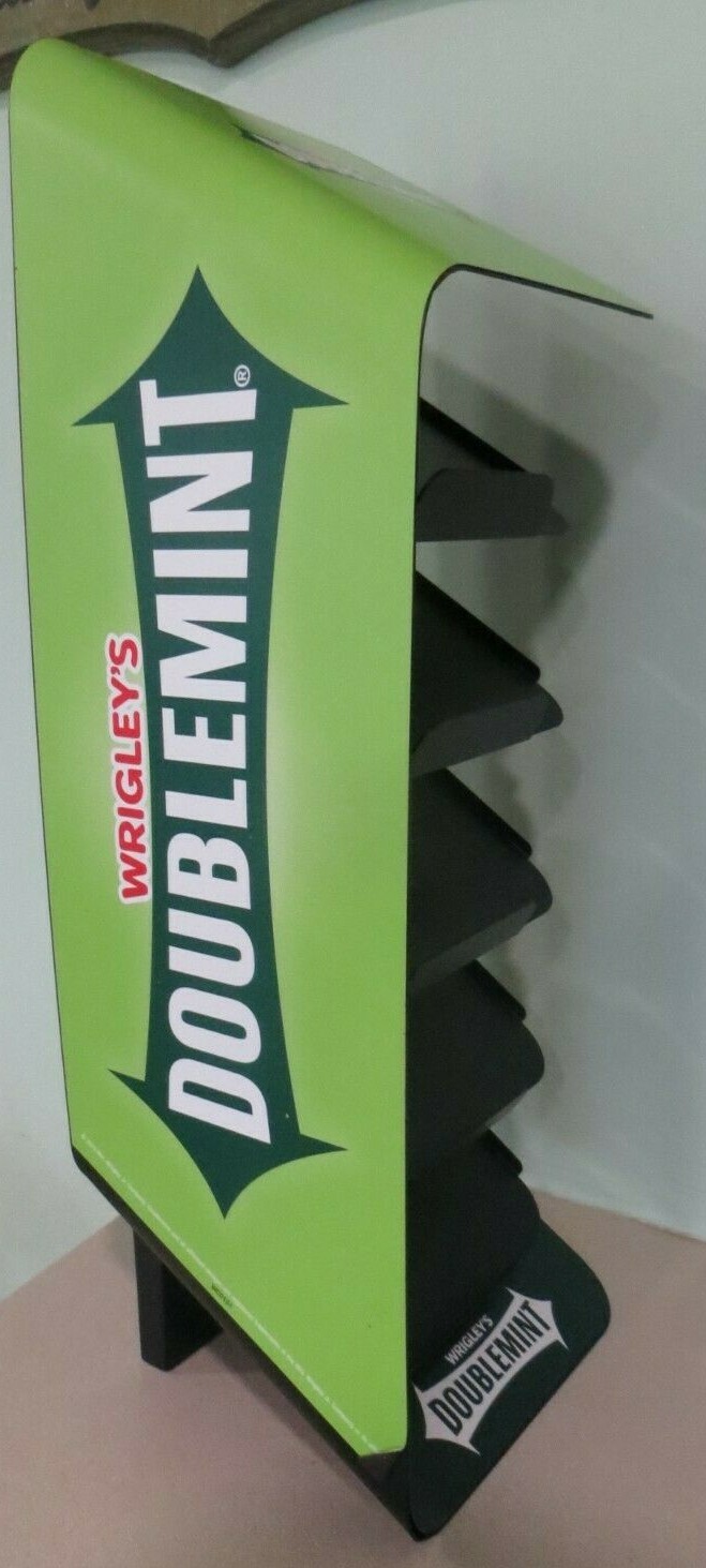 WRIGLEY'S DOUBLEMINT 5 SHELF METAL STORE COUNTER GUM DISPLAY RACK NOSIB SIGN