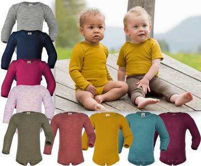Engel  Baby Body langarm Schurwolle/Seide kbT GOTS jetzt auch multicolour