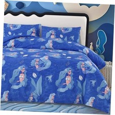 3Pcs Comforter Set Size,Blue Cute Kids  Full Bedding Comforter, Twin Mermaid
