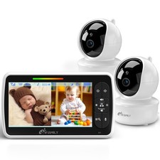 iFamily 5"Split Screen Baby Monitor with 2 Cameras and Audio n Night Vision