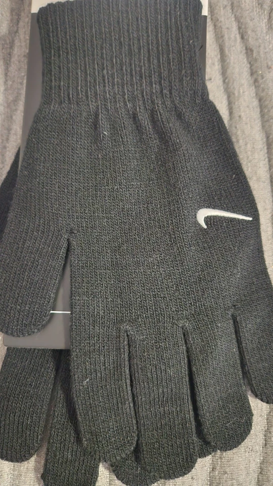 Nike Adultos Unisex Tejido Cálido Clima Frío Negro Invierno Guantes Talla S/M Foto 3 de 3