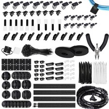 Cord Management Organizer Kit with 76 Self Adhesive 4 Cable Sleeve Split