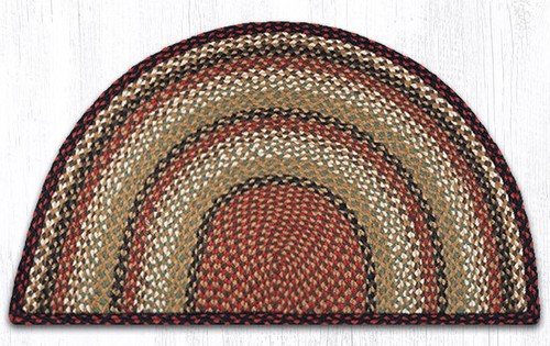 Earth Rugs RC-319 Burgundy Mustard Rectangle Braided Rug 4 x 6 Feet