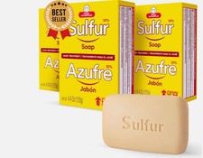 Grisi Sulfur Acne Soap 3 Pk Cleanses Reduce Inflammation Prevent Breakouts 10/27