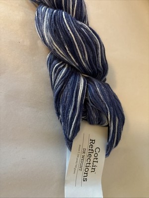 Knit Picks CotLin 70% Tanguin Cotton 30% Linen Blue Tweed DK Weight Reflections.