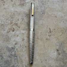 Sheaffer Fountain Pen 14K Gold Nib Silver Bark Effect