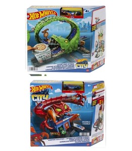 Hot Wheels Scorpion Flex Attack Track Set With Police Car - 2.6 Ft Extendable Tail, Connects To Other Sets