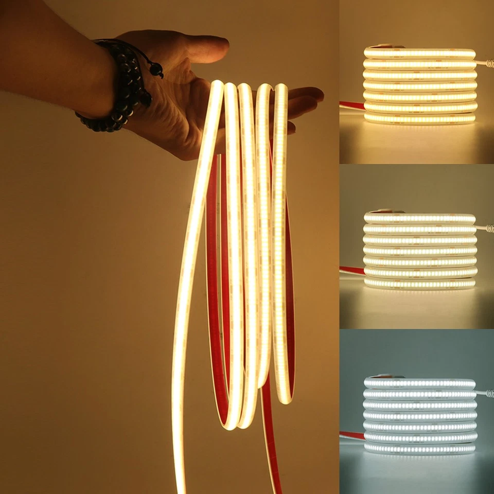 Striscia LED COB 24V Luce Interno Autoadesivo IP68 Impermeabile 320LED/M Strisce - Immagine 3 di 4