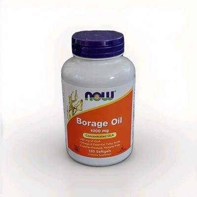 Now Foods Borage Oil 1000mg Concentrated GLA  120Softgels, M.H.D-09.26
