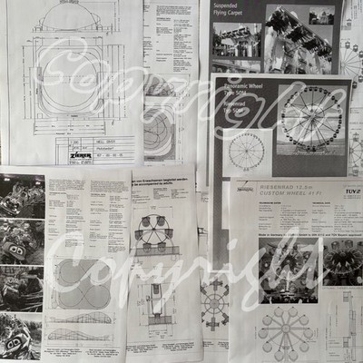 Datenblatt/Grundriss Sammlung ZIERER RIDES (3) - Modellbau Rollercoaster Kirmes