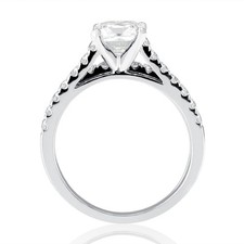 1 1/2 CT Princess Diamond Engagement Ring Set H/SI2 14K White Gold Wedding Band