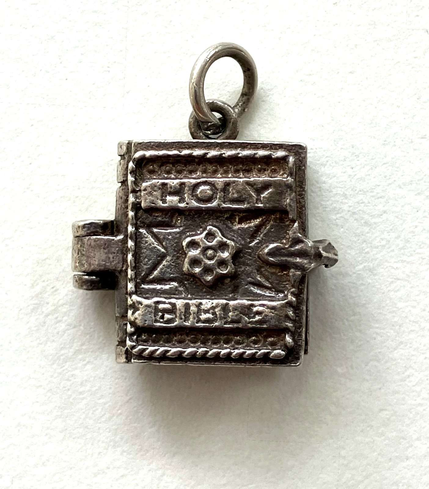 Vintage sterling silver charm Bible
