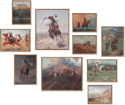 Western Cowboy Decor Western Wall Decor,Rustic Old Southwestern Wall Art Vintage