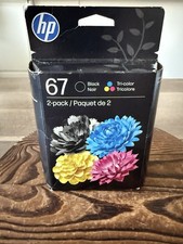 HP 67  2-pack  Black/Tri-color  Original Ink Cartridges  Exp. March 2028