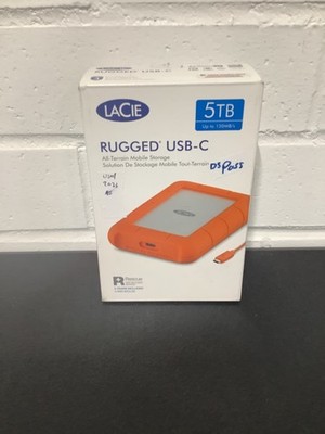 LaCie Rugged USB-C 5TB, Portable External Hard Drive