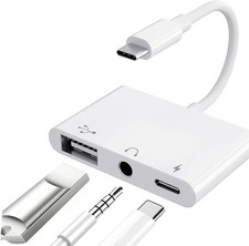 USB C to USB Adapter for Macbook, 3-In-1 USB C to USB-A OTG Splitter with 3.5Mm