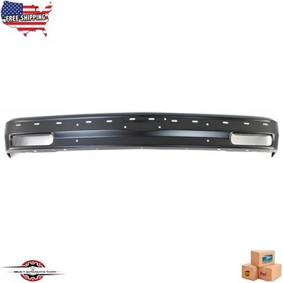 Fits 1989-1993 Chevrolet S10 Front Bumper with Molding Holes Painted Black Steel