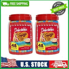 2 Jar Delectables Squeeze Up Interactive Lickable Wet Cat Treat Variety 48Ct Jar