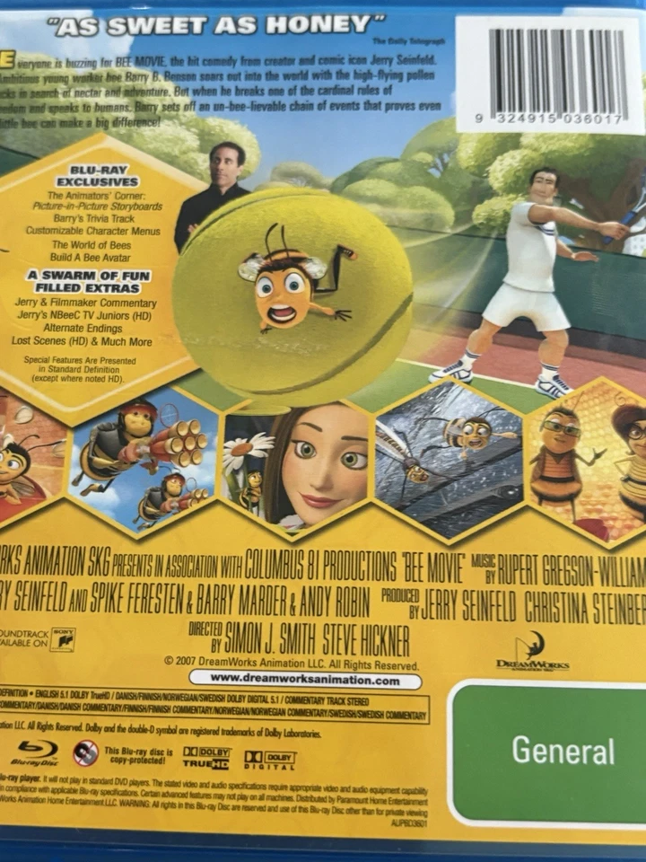 Bee Movie Jerry Seinfeld Blu Ray Like New - image 3 of 3