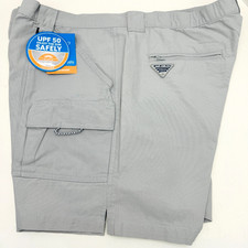 Mens PFG Fishing Shorts Big  Tall Brewha II Omni Shade Cool Gray 2X by Columbia