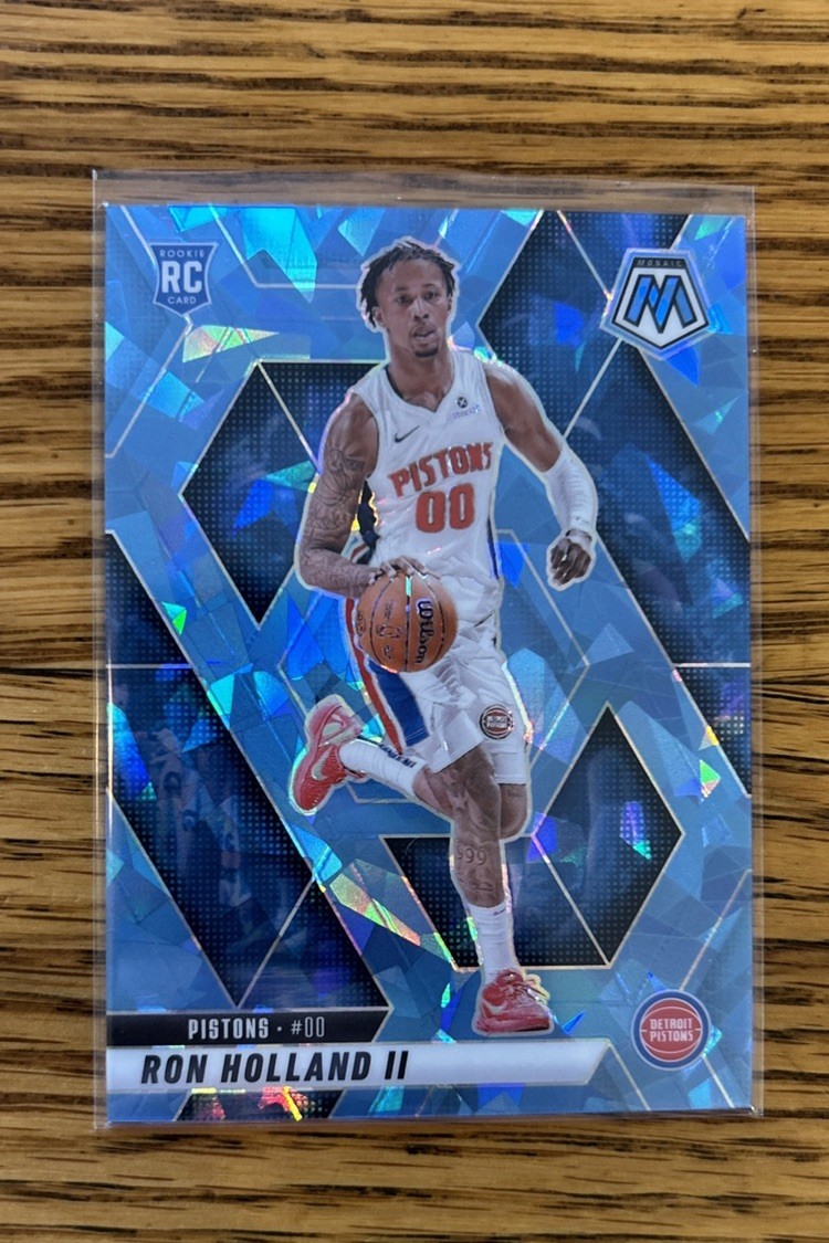 2024-25 Panini Mosaic - Ron Holland II #219 Ice Prizm /125 RC Detroit Pistons