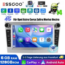 DAB+ 8 Kern 128G Autoradio Carplay Android 14 GPS KAM Für Opel Corsa C D Astra H