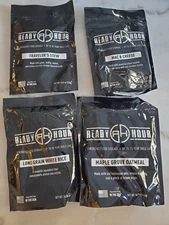 Ready Hour Emergency Food Supply 4 packs sealed freeze dried rice stew oats 7