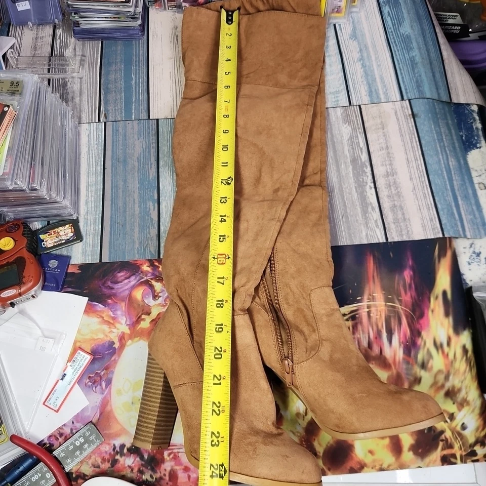 Charlotte Russe Med. Botas marrón sobre la rodilla tacón bloque (683526) para mujer 6M Foto 4 de 4