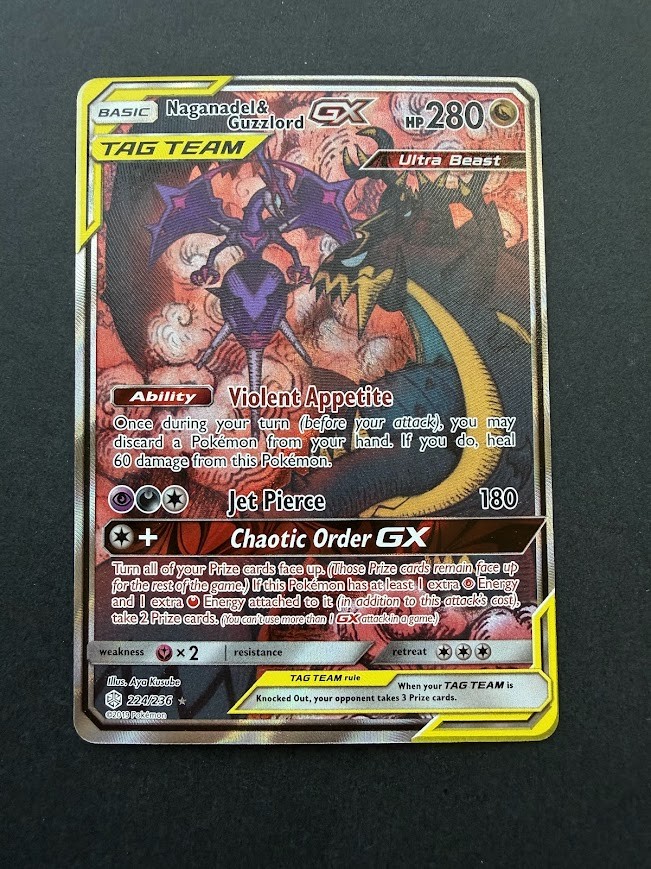 Naganadel & Guzzlord GX Alternate Full Art 224/236 Ultra Rare SM Cosmic Eclipse