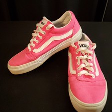 Vans Shoes Girls Size 2 Old Skool Blushing Pink White Classic Skate Sneakers