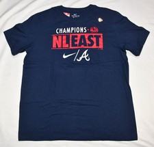 New! Nike Atlanta Braves 2021 National East League Shirt Large L Navy Blue