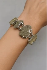 Vintage Raw Marcasite Bracelet Estate Fine Jewelry Pre-owned Sterling Silver 6"