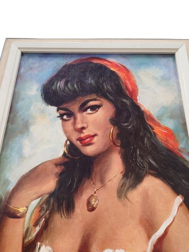 'Gypsy Girl Carmen' Print Framed Large Vintage Retro Torino 37 x 57cm Approx - Picture 5 of 10