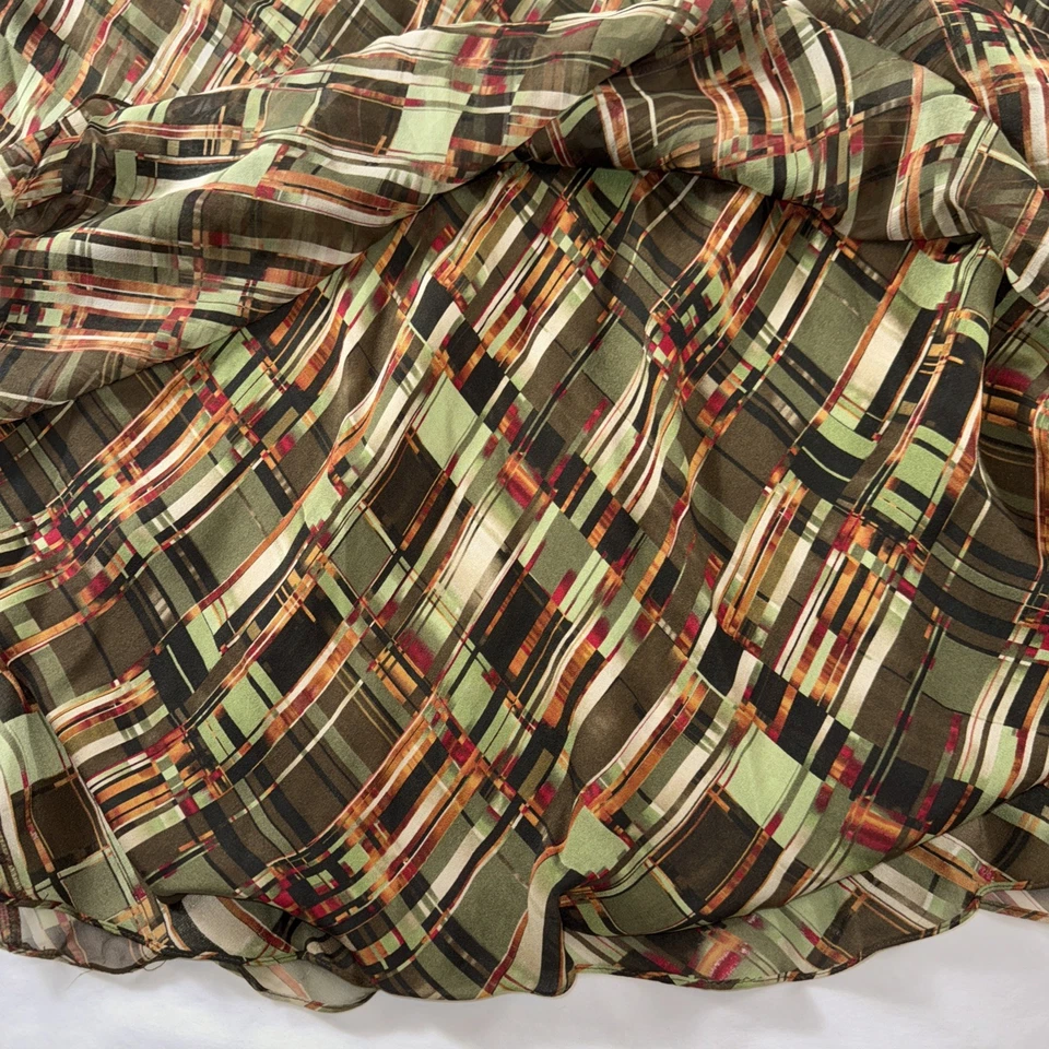 Maxi falda para mujer Jones New York estampada 100 % seda forrada línea A talla 8 Y2K de colección Foto 4 de 4